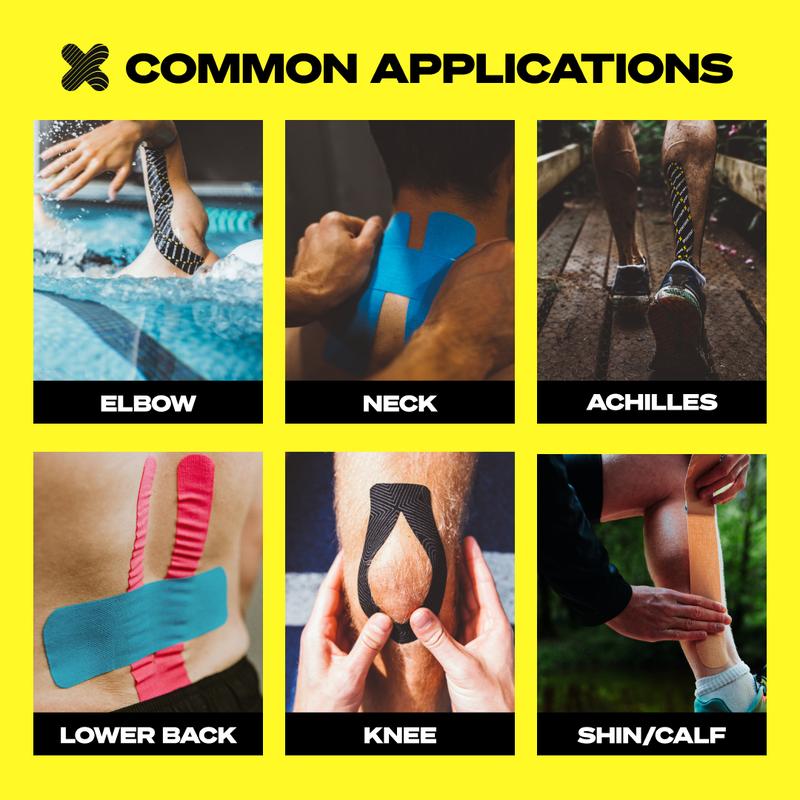 SPORTTAPE Kinesiology Tape | 3 Pack | 5cm x 5m Roll  | Physio & Sports Injury Muscle Tape for Shoulder, Knee, Ankle Shin Splints Support. Waterproof & Hypoallergenic Sports Tape 5