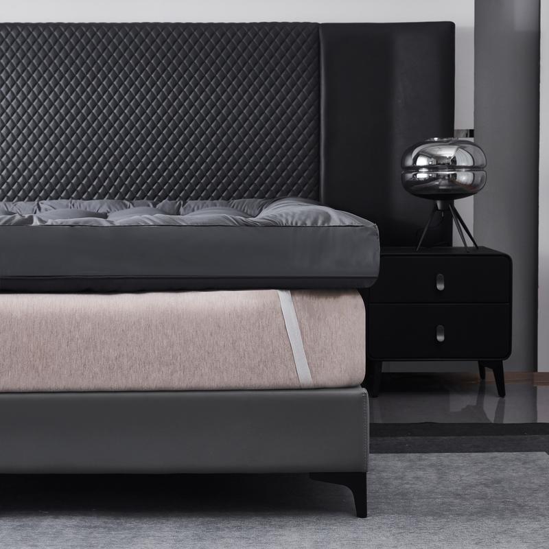 Vic-mart 10cm Anti-Allergy Microfibre Bounce Comfy Mattress Topper soft mattress pads & toppers Grey 3
