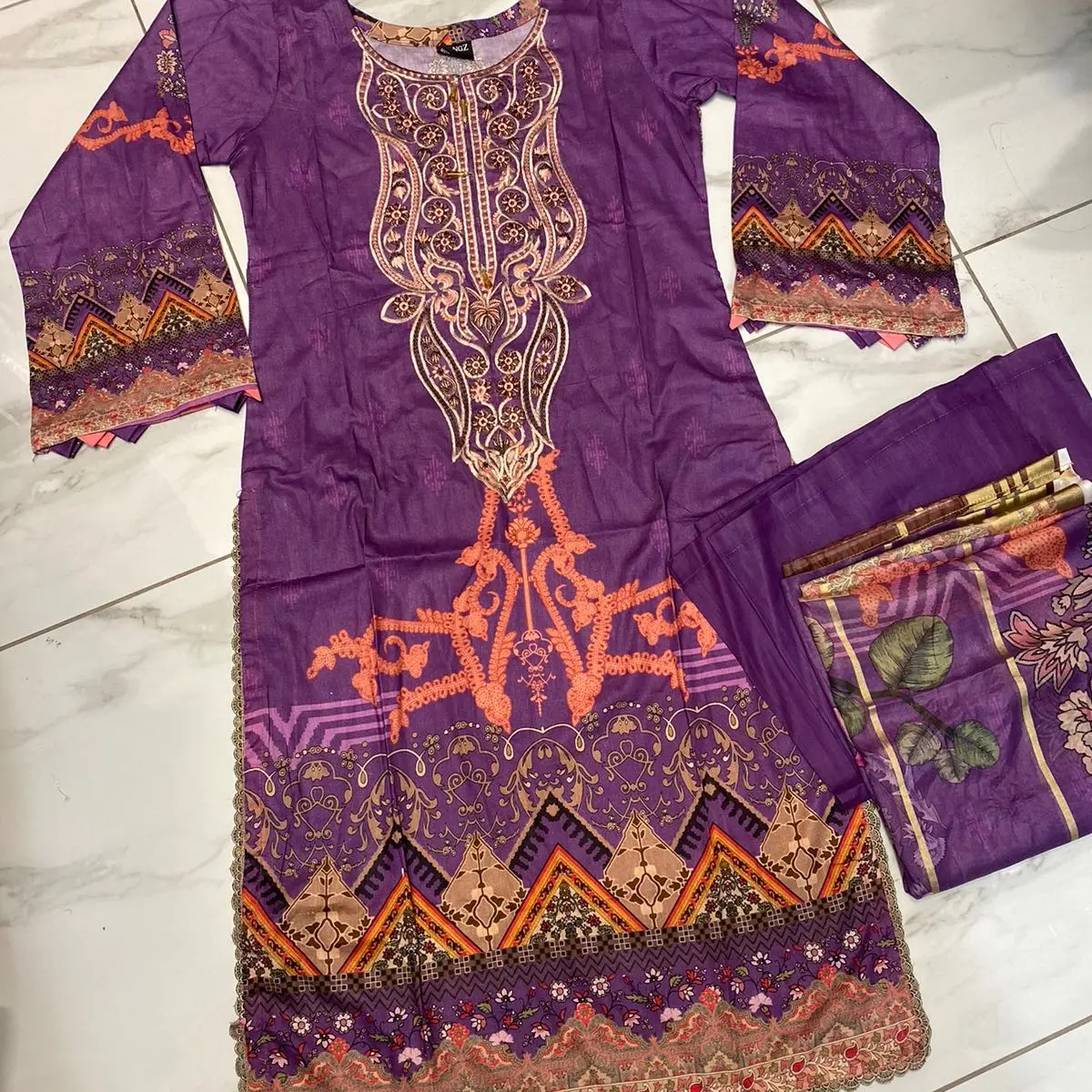 LAWN 3PCS SUMMER PALAZZO SALWAR KAMEEZ