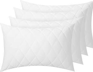 Sunshine Comforts Pillow Cases 4 pack / 2 Pack - Microfiber Quilted Pillow Cases/Pillow Protectors, Hotel Quality Fabric & Wrinkle free pillows Cover Pack of 4 Waterproof & Non-Waterproof (Standard 75x50 cm,) Breathable Washable Waterproof
