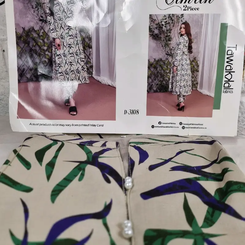 medium 2 piece  Tawakkal  lawn suit 3