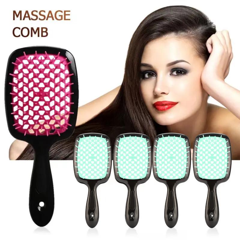 Detangling Hairdressing Comb Anti-Static Hollow Out Hair brush Scalp Massage Hair brush For All Hair Types Haircare Heatless tangleangel brush 3
