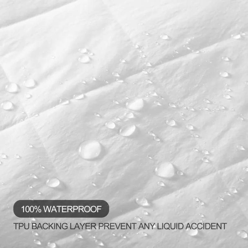 30cm Deep Quilted Waterproof Mattress Protector Super Absorbent Mattress Cover, Extra Soft Comfortable Waterproof Mattress Protection Quilted Hotel Mattress Comfort Warm Flat Weave Machine Washable Mattress Pads & Toppers Single 4ft Double King Super King 2