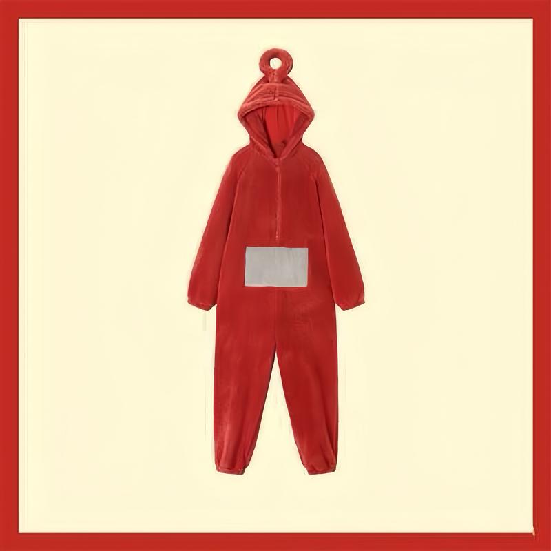 Teletubbies One-Piece Pajamas, Halloween Cartoon Role-Playing Loose One-Piece Hooded Jumpsuit Super Soft Flannel Adult Pajamas, Cute Cartoon Teletubbies Couple One-Piece Pajamas 7