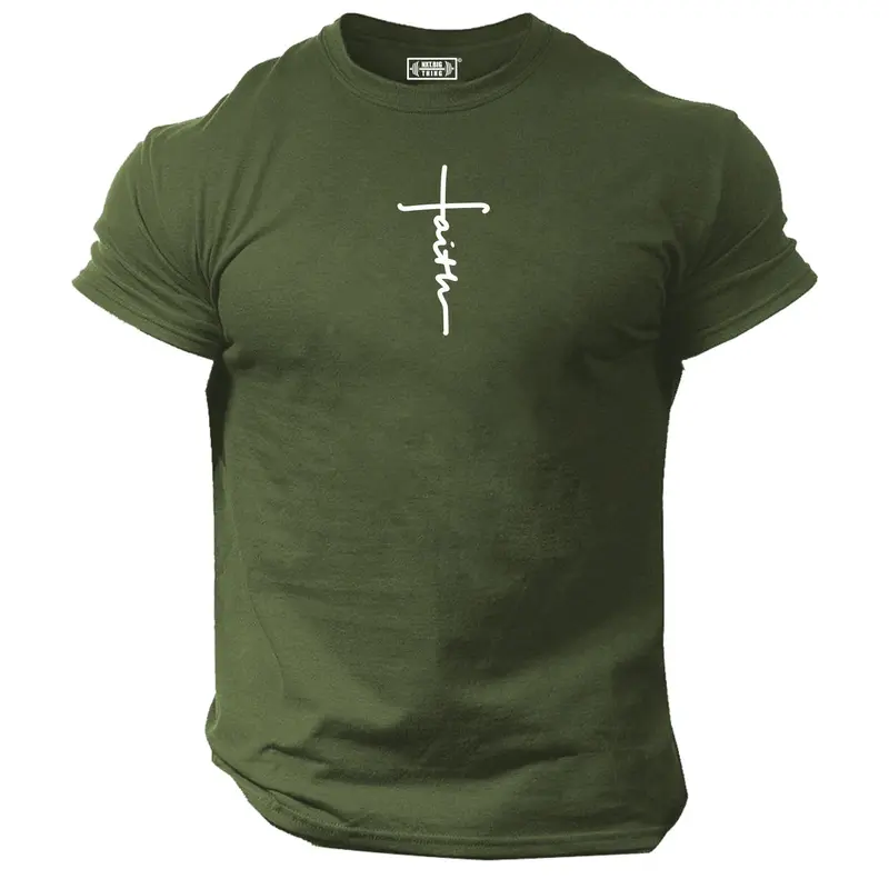 Faith T Shirt Gym Clothing Bodybuilding Weight Training Workout Exercise Kick Boxing Martial Arts MMA Karate Gymwear Men Tee Top 5