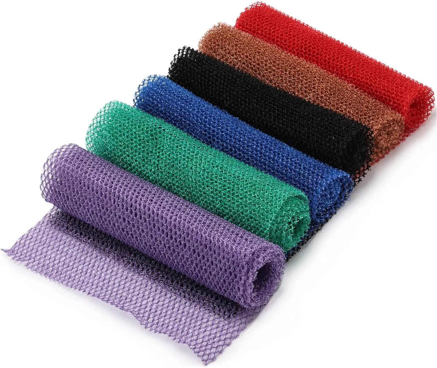6 Pcs African Bath Sponge Long Exfoliating Net Nylon Body Back Scrubber (7.87x25.6inch) Accessories