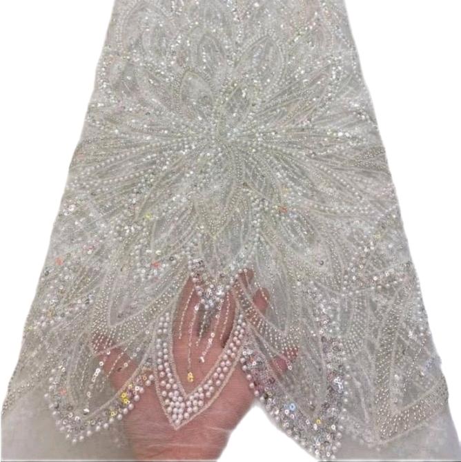 Luxury handbeaded fabric material 1