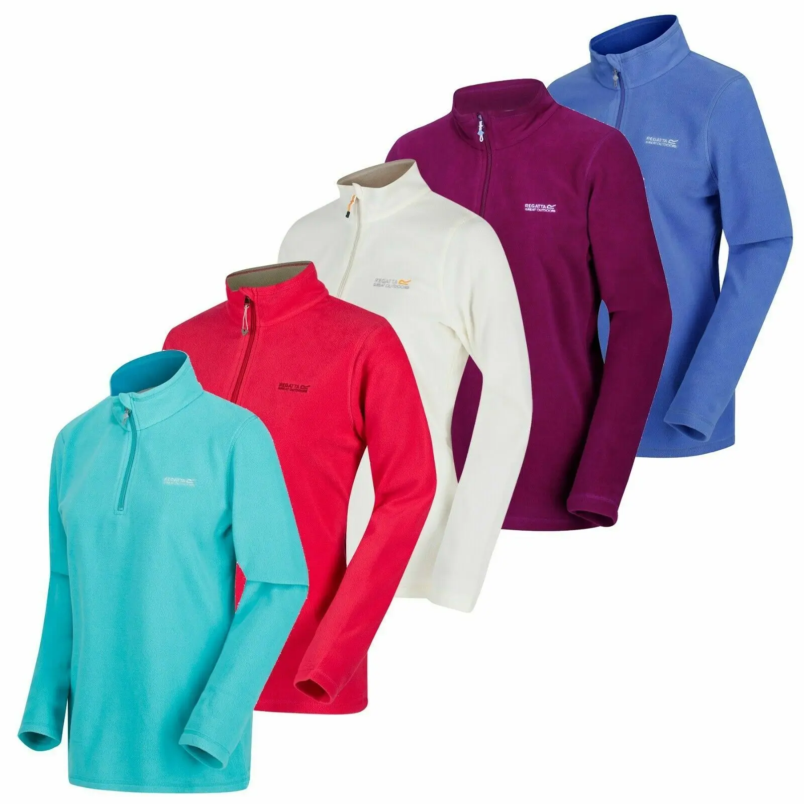 Regatta Women's Sweetheart Lightweight Half Zip Fleece Fabric Long Sleeve Womenswear Polyester Soft Sleeve Sweaters Top Hoodie Underwear Winter Comfort Basic Lady High Neck Minimalist Sweatshirts
