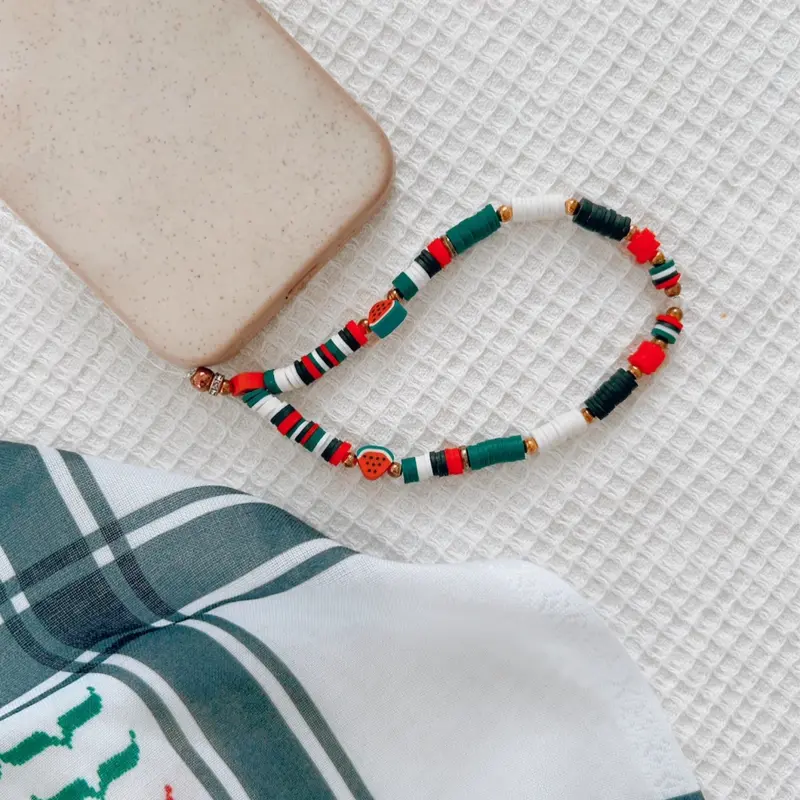 Watermelon claybeads handmade phone charm  Accessories Smartphone Palestine phone charm 0