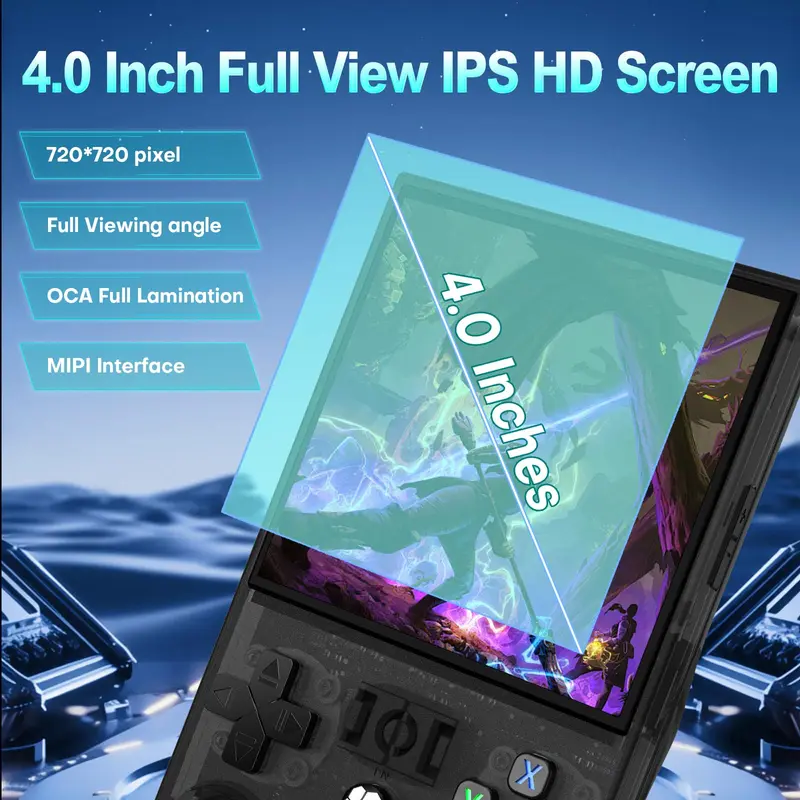 2025 New Retro Handheld Console R36max, 4-inch Large IPS Screen,4000mAh Battery,128G Memory Card,More Comfertable In-hand Design,Linux Open Source System,With Protective Case(nogame) 1