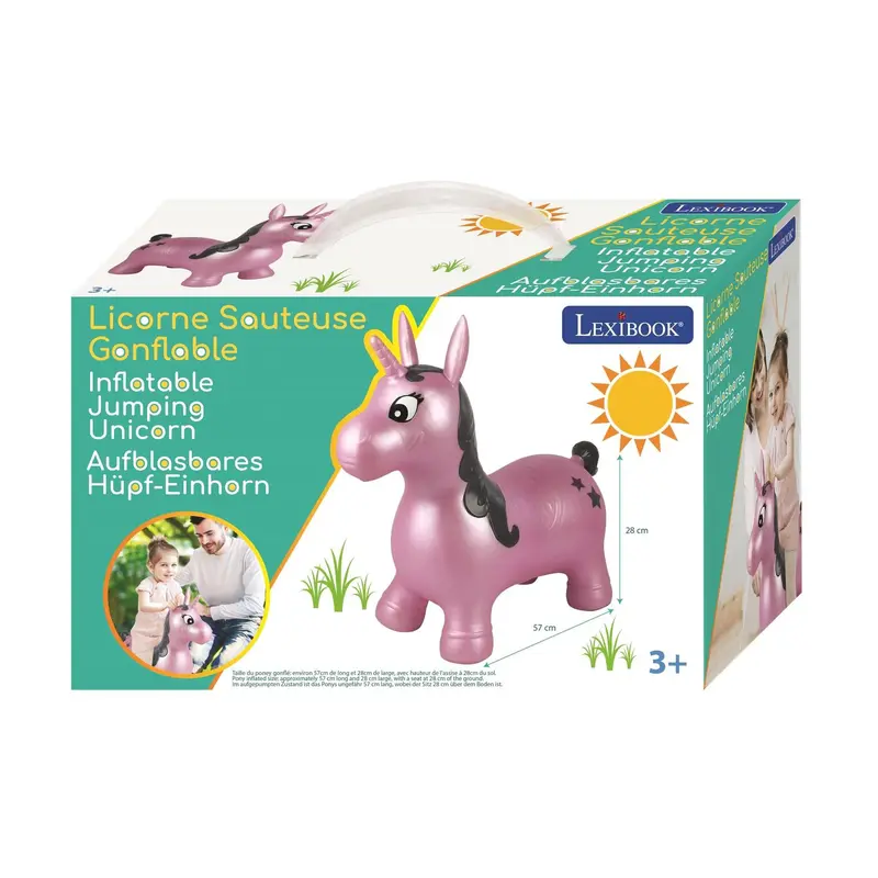 Inflatable Jumping Unicorn - Pink 1