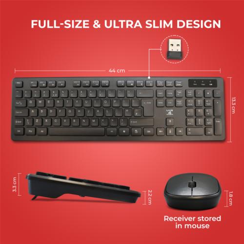 2.4GHz Wireless Keyboard And Mouse Set UK USB Dongle For PC Laptop Full-Size NEW 2