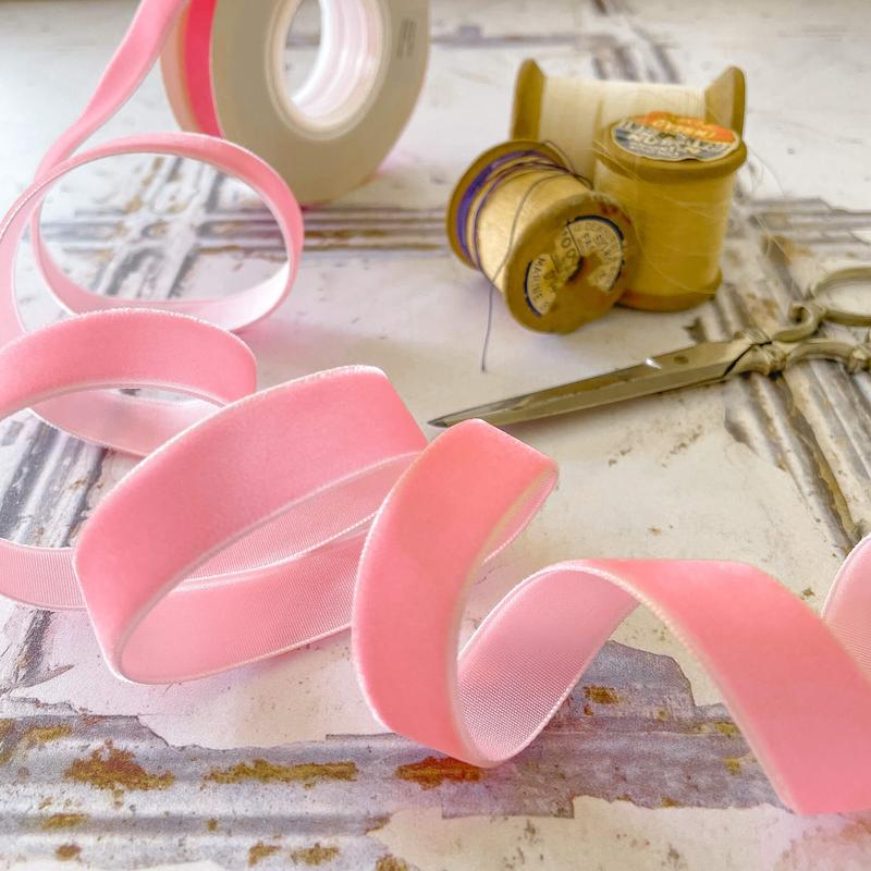 Pink Velvet Ribbon - 3 Meter Roll 4