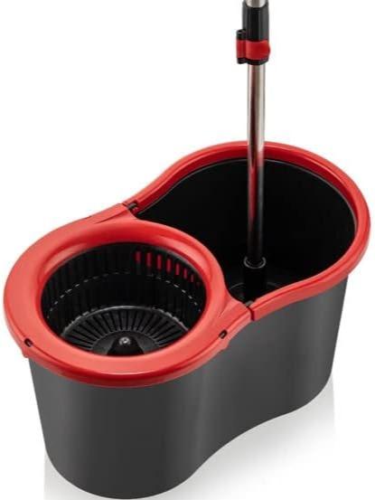 360° FLOOR MAGIC SPIN MOP BUCKET SET MICROFIBER ROTATING DRY HEADS WITH 3 HEADS Cleaning Adjustable Room 6