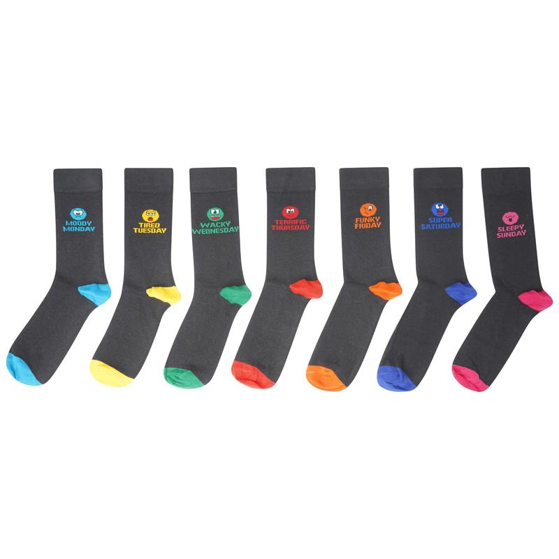 Boys 7 Pack Novelty Days of the Week Socks Mood Socks - Size UK Kids 9-12 (EU 27-30), 12-3 (EU 31-36) and 4-6 (EU 37-39) 1