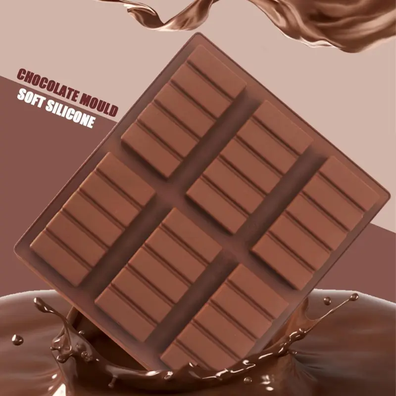 🌙 [2-3 days delivery]. 🌙 High - Quality Silicone Chocolate Bar Mould: Sectional Snap Design for Making Rectangle Wax Melts & Candies 6