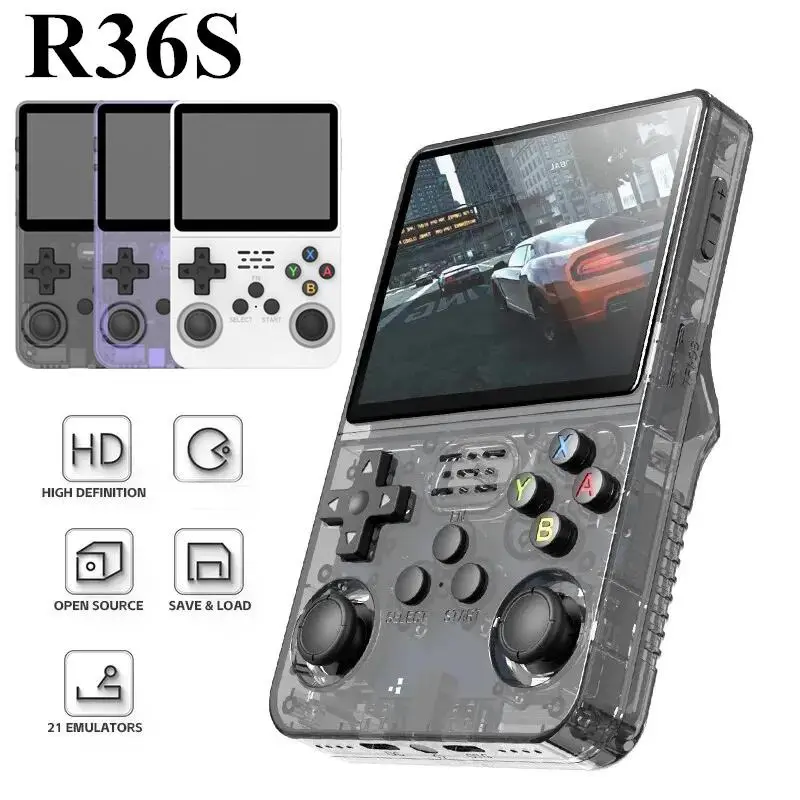 R36s Handheld Retro Game Console, 1 Count Rechargeable Portable Pocket Game Console with 3.5-inch IPS Screen, Linux System Game Console