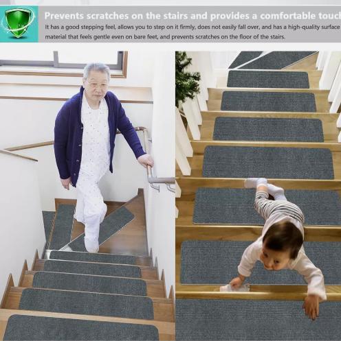 Product Introduction of 15 Packs Carpet Stair Treads Non-Slip Non-Skid Safety Rug Slip Resistant Kids 3