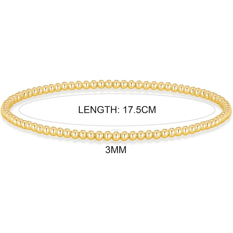 2025 New Gold Plated Beaded Stretch Bracelet 4