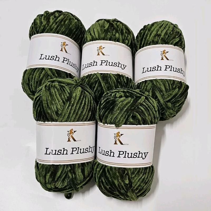 Lush Plushy Soft Chenille Chunky Knitting Crochet Yarn - 5x100g Shade 14 4