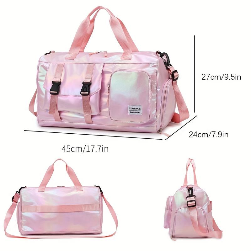 Wet/Dry Separation Oxford Fabric Travel Duffle Bag - Sparkling with Sky Blue, Lavender, Mixed, Cream, Neon Green, Black Options for Gym & Travel 4