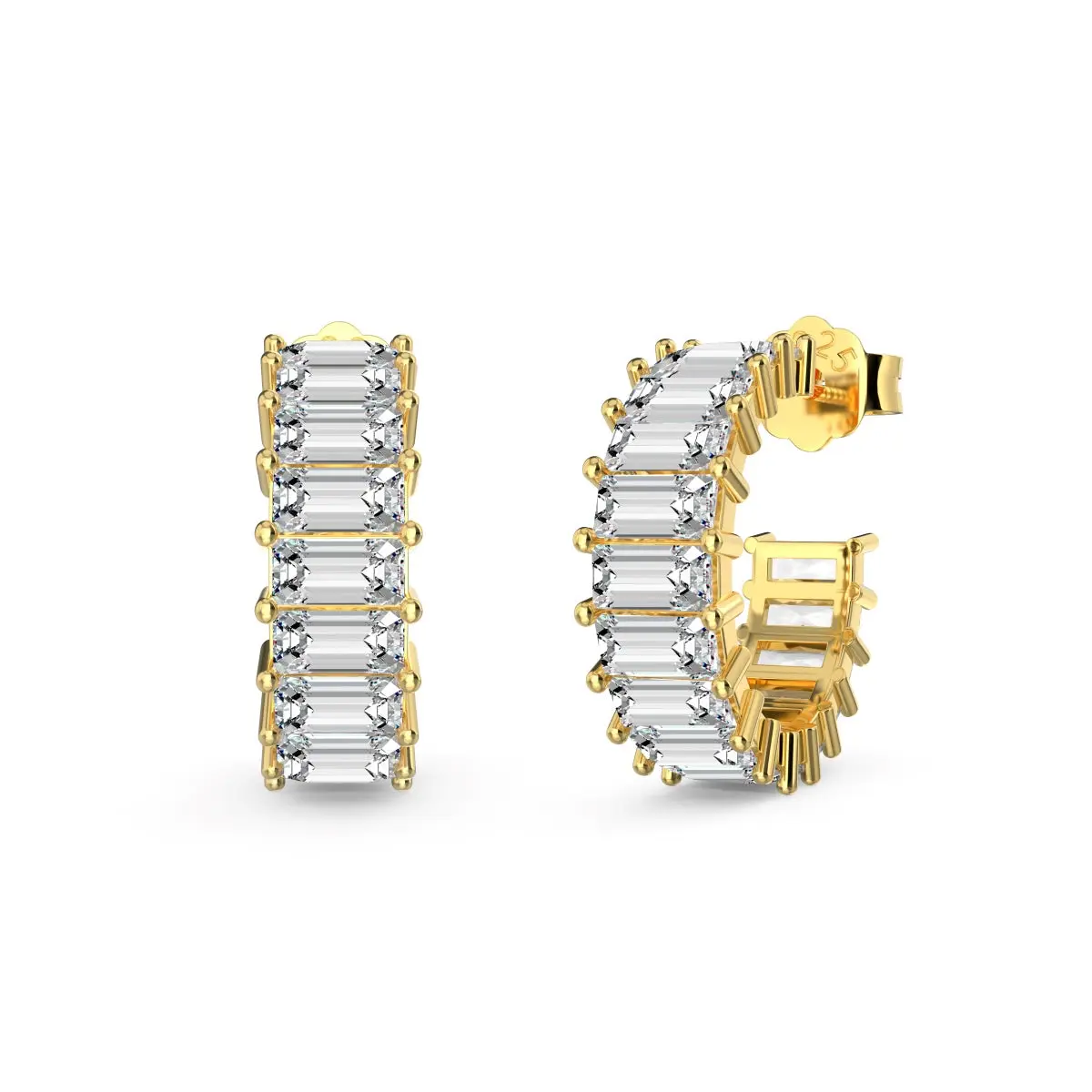 AV Jewellery Gold Crystal Hoops - 18K Gold Plated