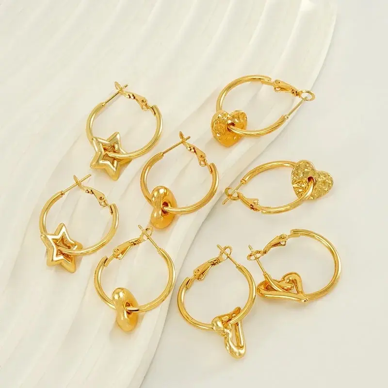 Dema 18K Gold Plated Stainless Steel Hoop for Women Fashion