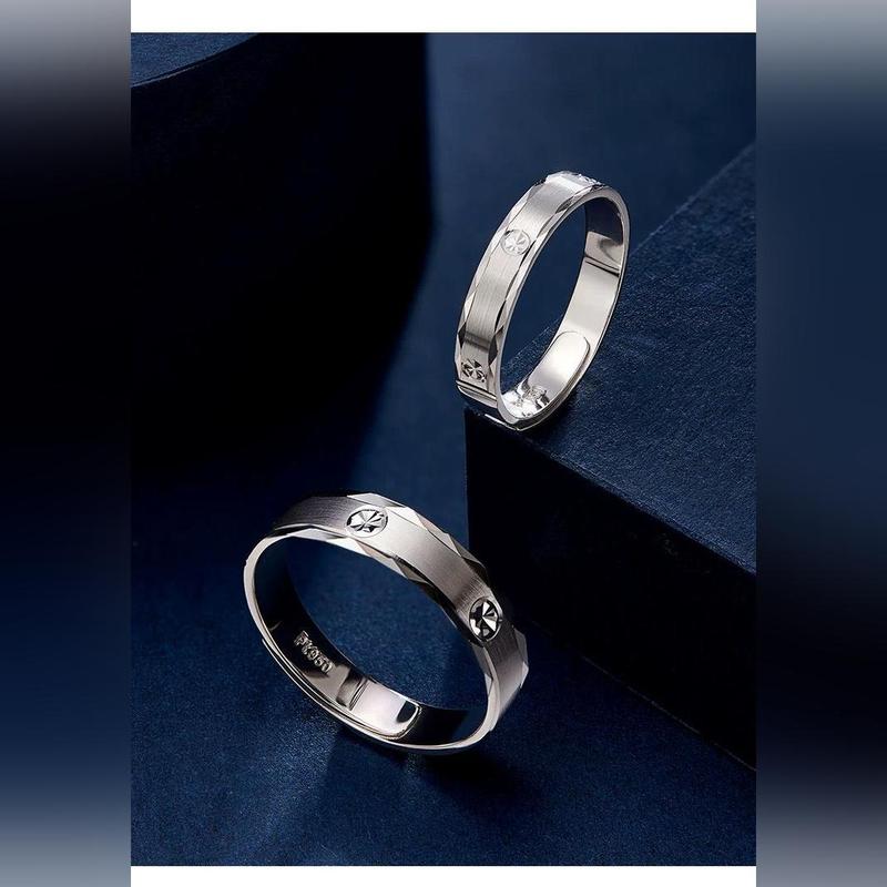Pure Solid Platinum Enchant Unisex Ring, men and women's ring, set, wedding band 3