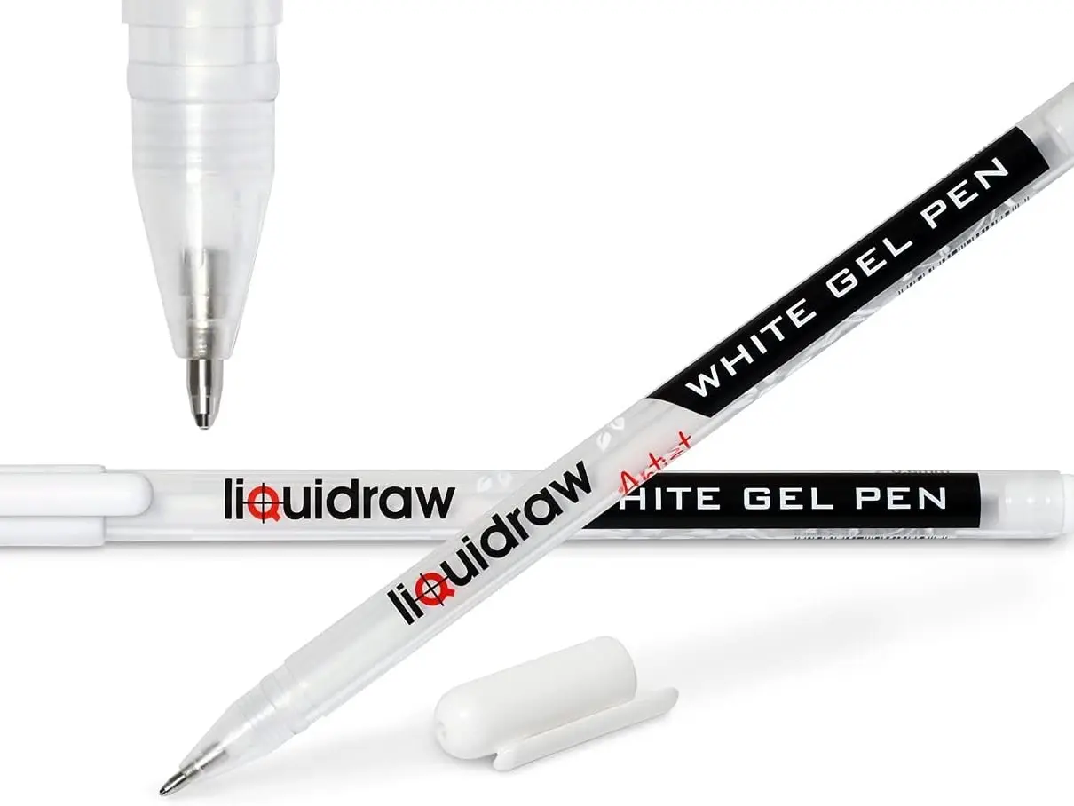 White Gel Pens For Art, Black Paper 0.8mm Fine Point Gel Pen For Artists, Highlights, Drawing, Writing & Sketching Designs