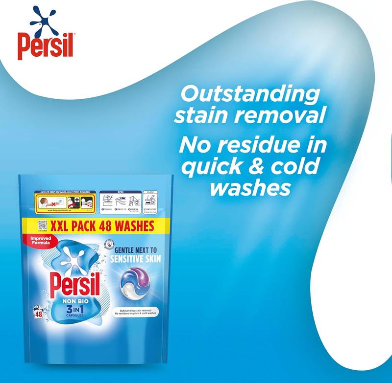 Product Introduction of Persil Colour Protect 3 in 1 Washing Capsules keeps colours bright outstanding stain removal in quick & cold washes 48 washes Household Scented 4