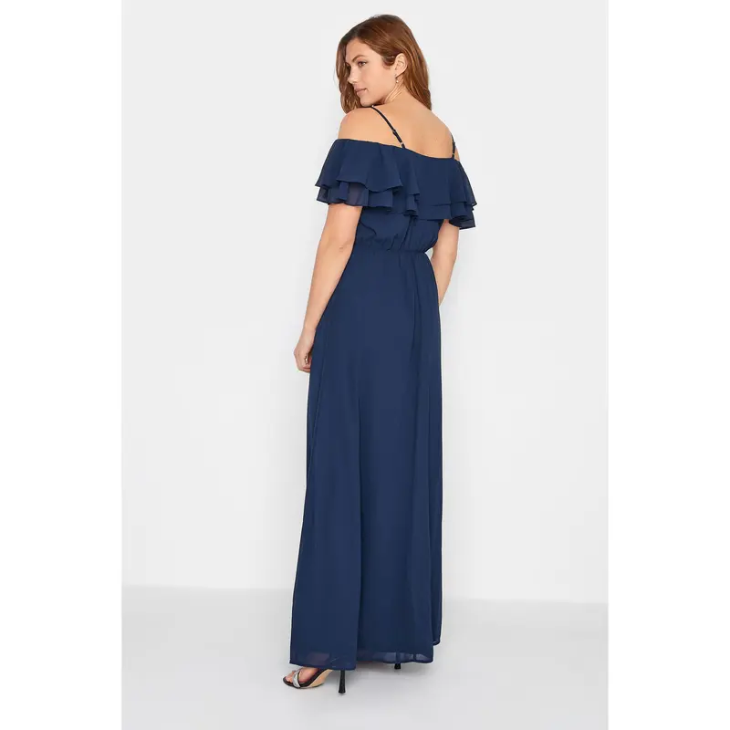 LTS Tall Navy Blue Ruffle Maxi Dress 2