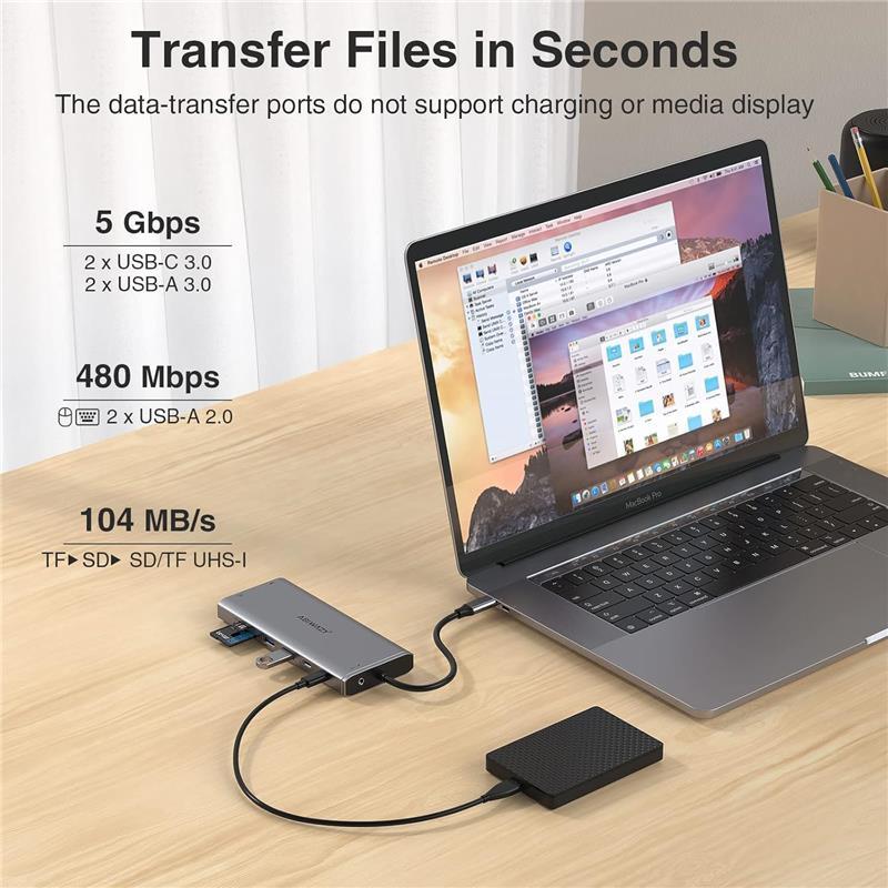 USB C Laptop Docking Station with Dual HDMI, 14 in 1 Multiport Adapter for Dell/HP/Lenovo/Surface/ASUS Size Name: 14-IN-1 DP 4