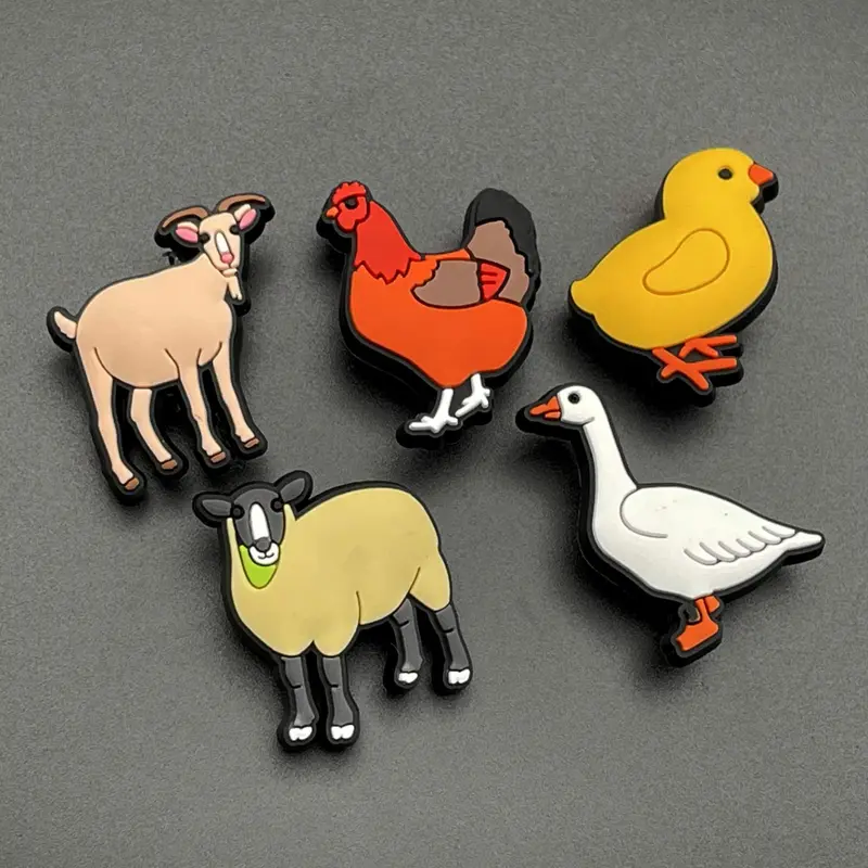 Cute Animal Croc Charms - Women's Girl's Boy's Kids Shoe Charm for Foam Clogs and Footwear - PVC Rubber with Rear Button Clip Bit - Capybara Sloth Axolotl Crocodile Cow Monkey Lion Panda Unicorn Duck Tiger Koala Turtle Butterfly Pig Flamingo croc charm 3
