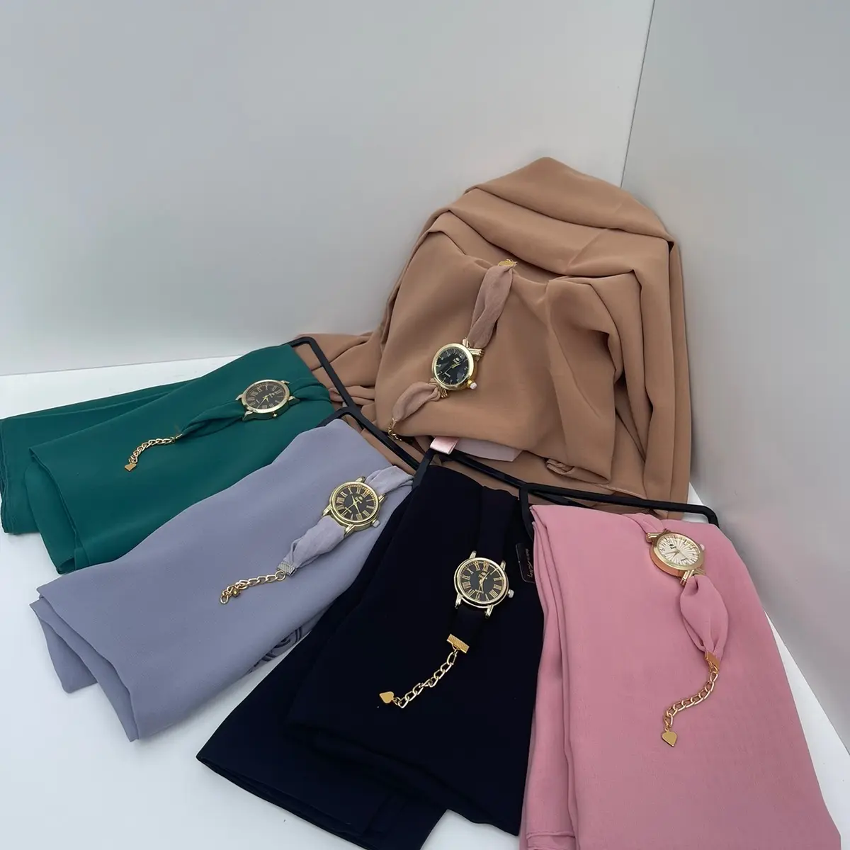 Stylish Chiffon Scarves coupled with matching watches