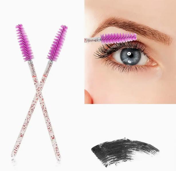 Disposable Eyelash & Eyebrow Brush Tools, 50pcs Glitter Crystal Design Eyelashes Brushes Comb, Daily Makeup Tools, Eyelashes Makeup Tools, Birthday Box for Girl, ThanksGiving Gift, Birthday Gift for her, Best Christmas gift for women 7