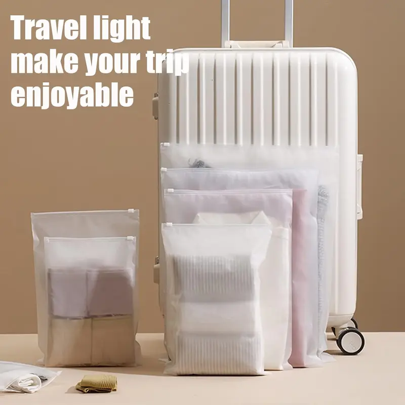 20PCS Travel Storage Bags Set, Reusable Saving Space Plastic Ziplock Seal Clothes Bags Frosted Waterproof Multifunctional Luggage Storage Pouch for Clothes, Shoes, Cosmetics 3