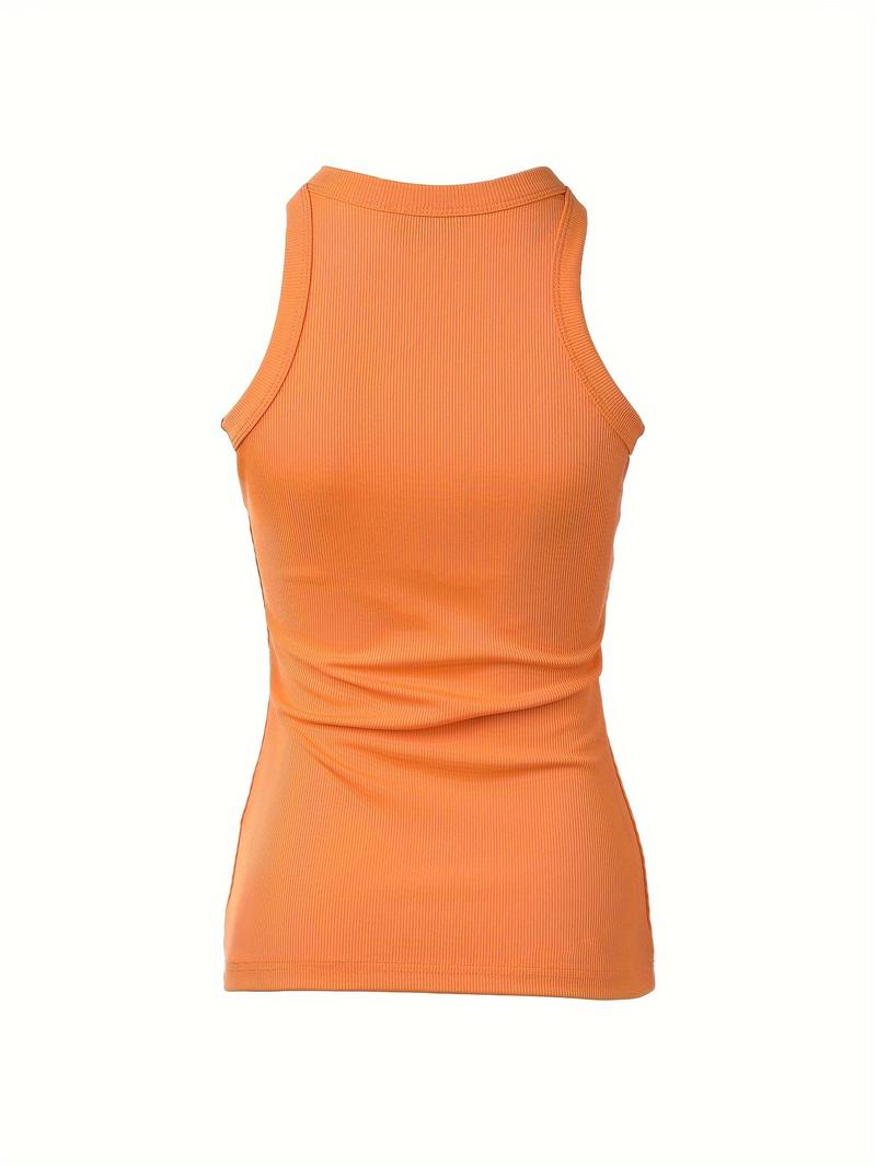 Product Introduction of Women Round Neck Ribbed Sleeveless Slim Fit Basic Tank Top Womenswear Comfort 10