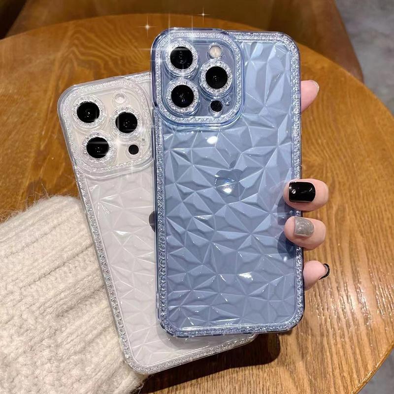 Product Introduction of 「Bubble Phone Case」Luxury Glitter Clear Diamond Texture Phone Case For iPhone 14 13 12 11 Pro Max X XR XS Max 7 8 Plus Lens Protection Soft Cover 4