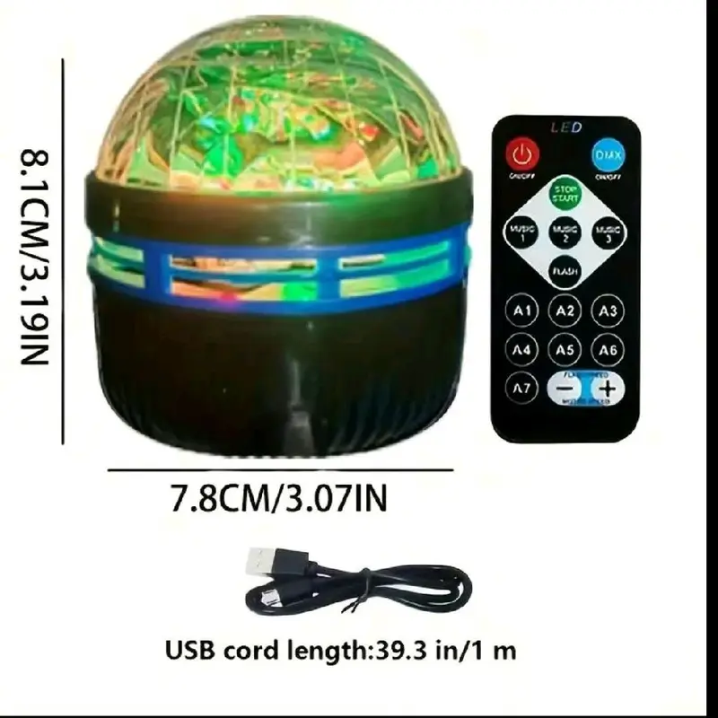 USB Powered Aurora Projector Night Light, 7 Color Changing LED Projector Lamp with Remote Control, Decorative Light for Bedroom, Living Room, Party 3