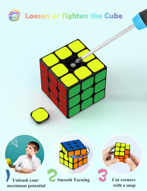 ROXENDA Speed Cube, Original Speed Cube Super-Durable Sticker with Vivid Colors (3x3x3) 2