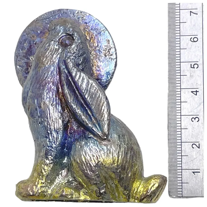 Bismuth Moon Gazing Hare - For Good Luck & helps to achieve your goals Decor Ornaments 4