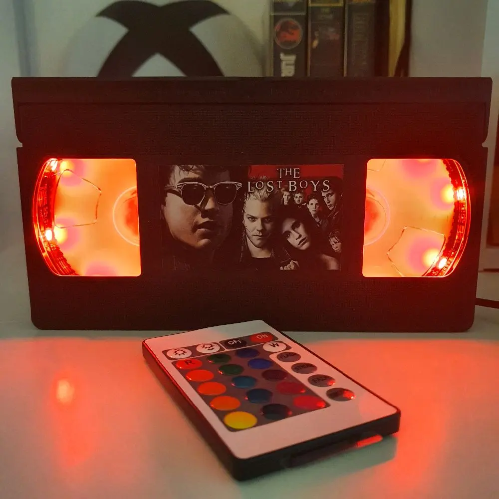 The Lost Boys LED VHS Video Tape Light Box Lamp Birthday Christmas Gift Idea Retro 80s Vampire Horror Film USB Powered with Colour Changing Remote