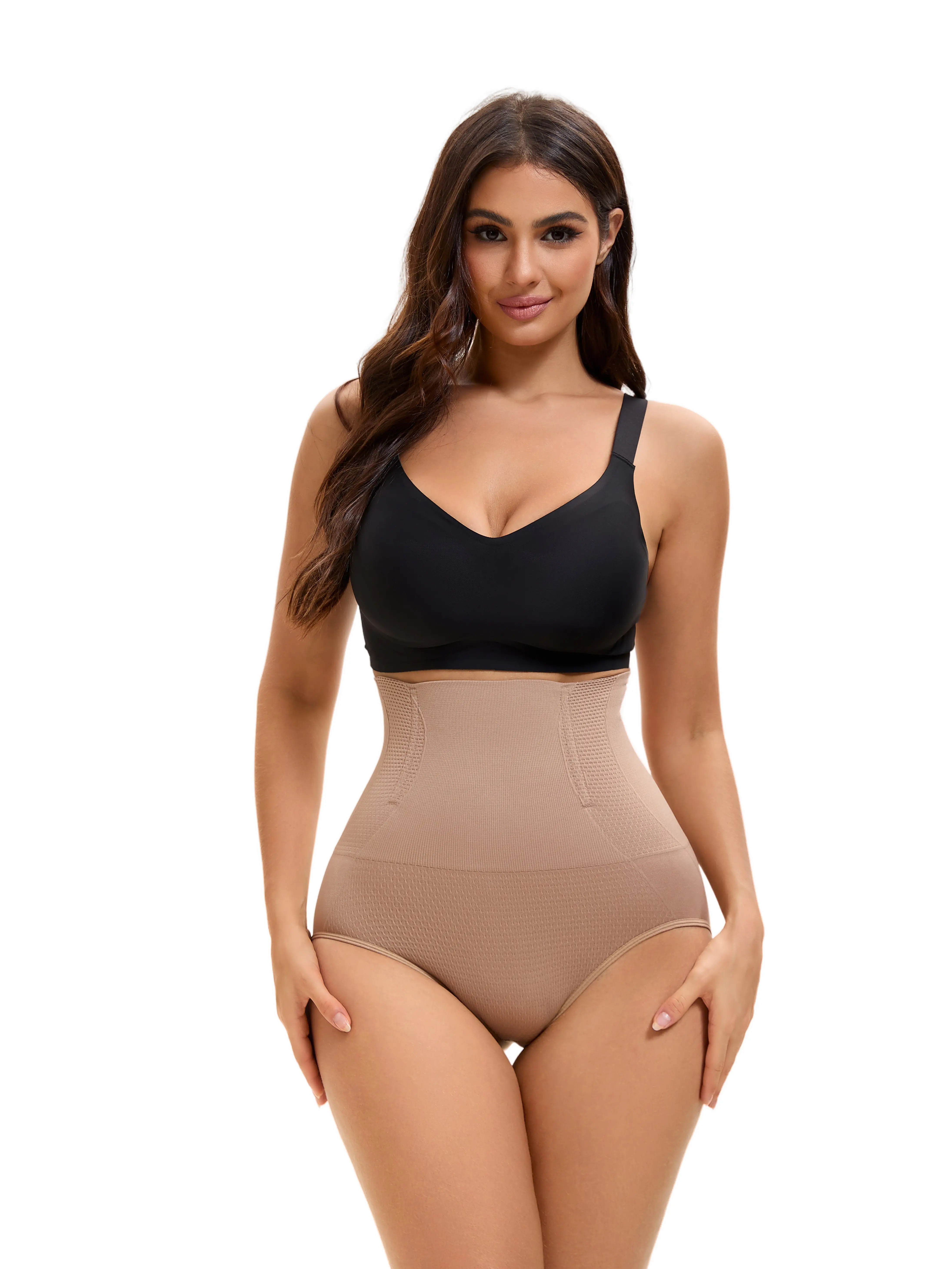 GQF Sculpt High Waist Body Contour Shapewear Briefs 4373 Link B–Comfortable Seamless Belly-Control Butt Lift Breathable Shorts Body Shapewear, Comfy Minimalist Womenswear Panties for Daily Wear, Ladies Shapewear Bottoms
