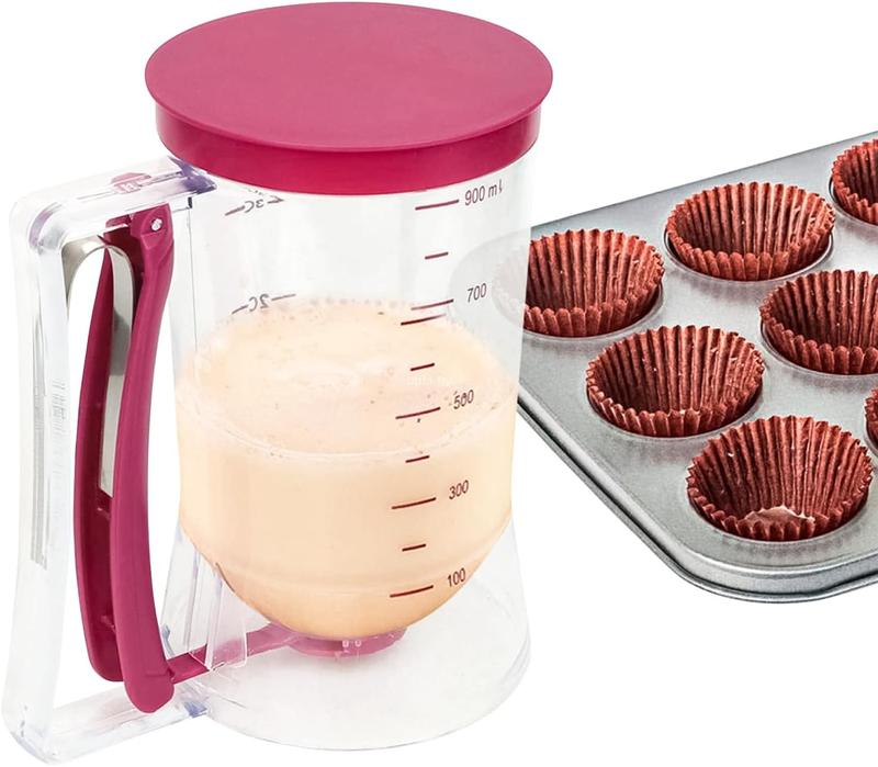 Product Introduction of Kitchen Baking Essential Tool: 900Ml Manual Batter Dispenser for Pancake, Cupcake, Waffle - Purple - Bakeware, Utensils 0