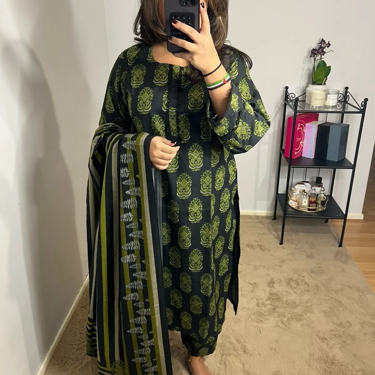 Sapphire Digital Print Dhanak 3 Piece Women’s Asian Suit- Winter