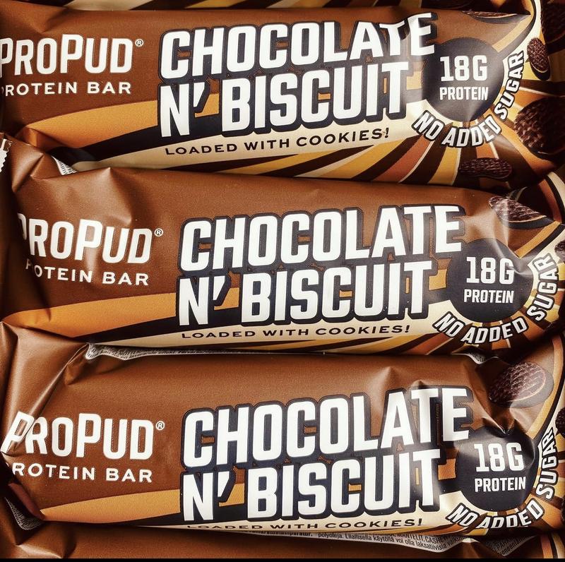 ProPud Chocolate N’ Biscuit High Protein Bar 18g Protein (12x55g), Crunchy Chocolate N’ Biscuit Loaded With Real Biscuit Pieces, No Added Sugar, Perfect Pre and Post Workout Nutrition 2