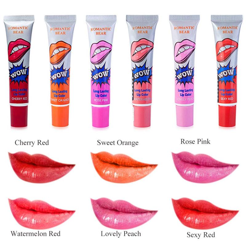 6Colors Sexy Waterproof Lipstick Peel Off Tint Long Lasting Lip Gloss Makeup 1