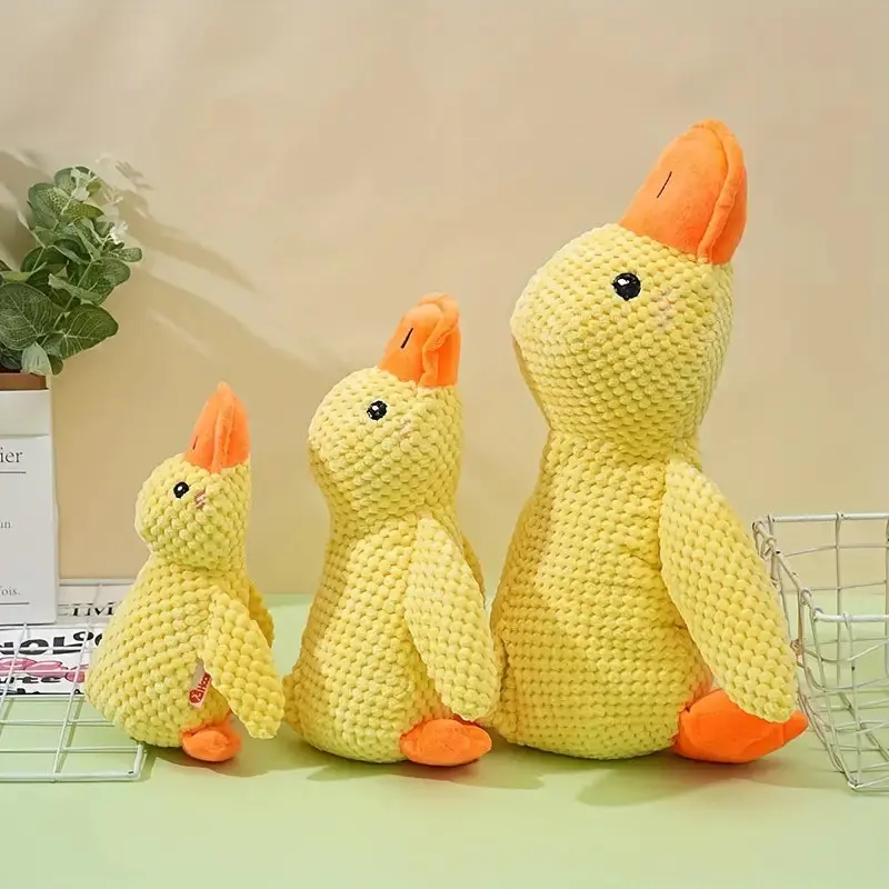 Durable Plush Duck Dog Toy with Squeaker - Bite-Resistant Chew Toy for Small to Medium Breeds 2