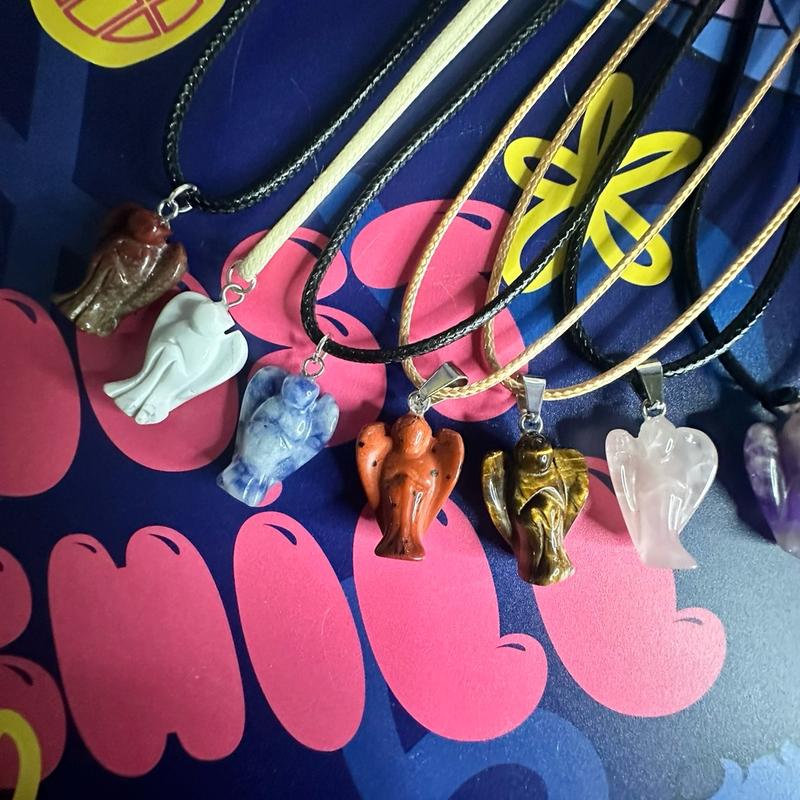 Natural Guardian Angel Crystal pendant necklaces 1