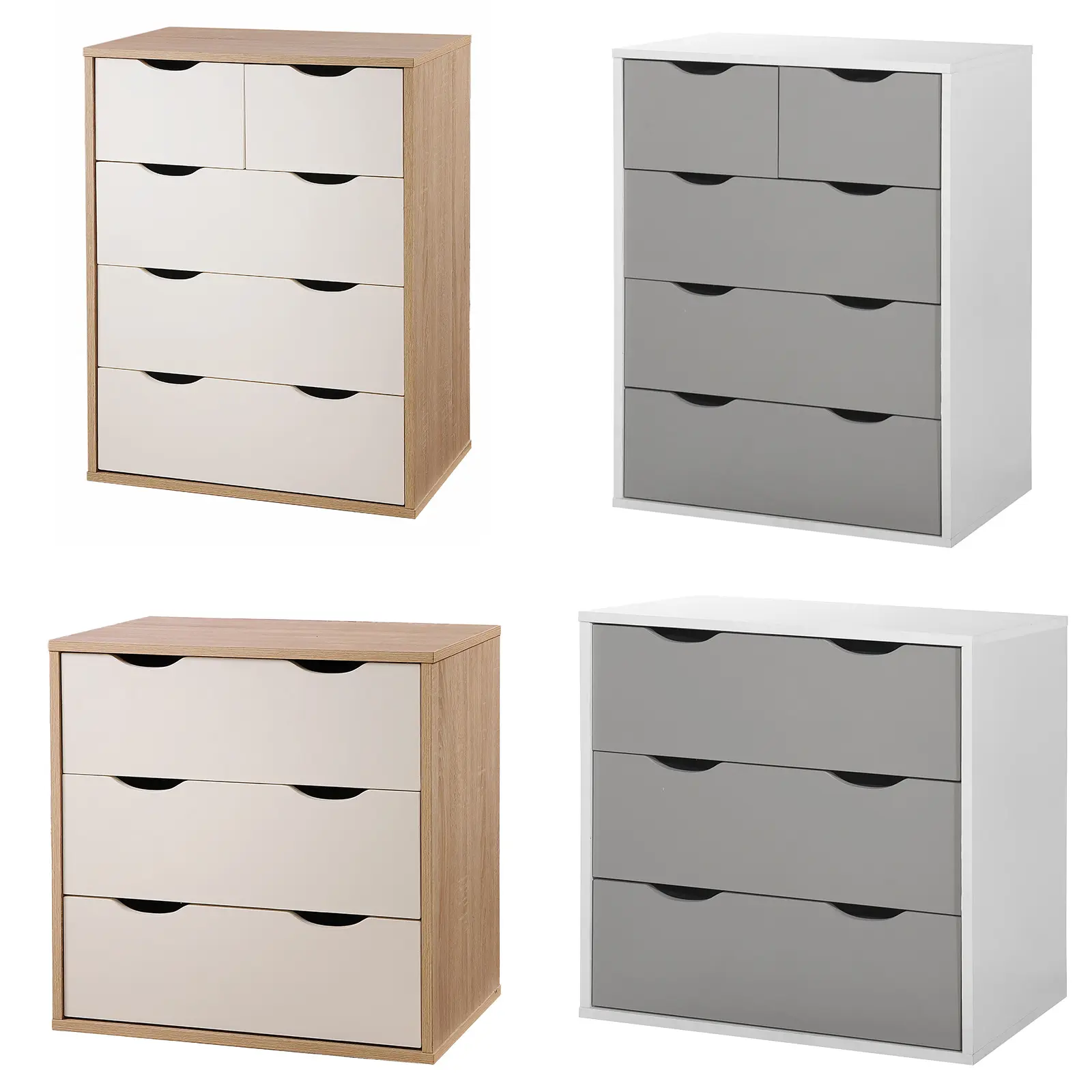Bedroom Chest of Drawers - 3 or 5 Drawers - Modern Storage Unit